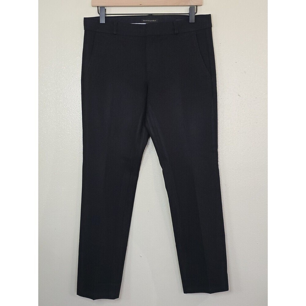 Banana Republic Ryan Straight Leg Pants Womens 4 Black Stretch Twill Career - Picture 5 of 10